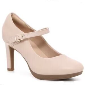 Clarks Ambyr Shine Mary Jane Leather Pink Pump Size 11
